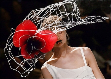 Galliano style : A model presents a creation by British designer John Galliano during the Spring/Summer 2007 ready-to-wear collections in Paris.