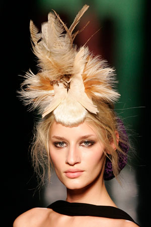 A model displays a creation by French designer Jean-Paul Gaultier as part of his Autumn/Winter 2007/08 ready-to-wear fashion show in Paris February 27, 2007.