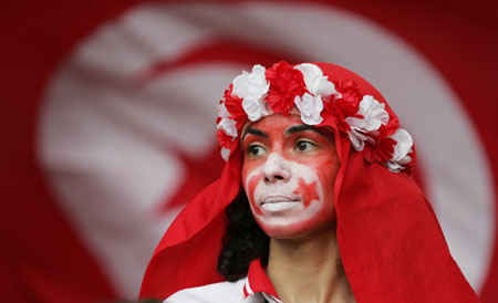 Spain and Tunisia fans