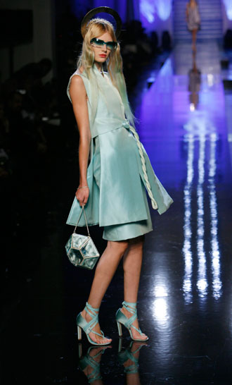 A model presents a creation by French designer Jean-Paul Gaultier as part of his Spring-Summer 2007 Haute Couture fashion collection in Paris, January 24, 2007. 