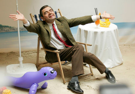 British actor Rowan Atkinson poses for the media to present his new movie 'Mr Bean's Holiday' in Berlin March 22, 2007