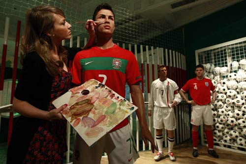 Wax figure of Portugal's Ronaldo at Madame Tussauds