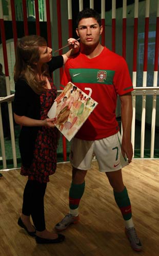 Wax figure of Portugal's Ronaldo at Madame Tussauds