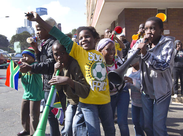 Soccer fans celebrate ahead of World Cup