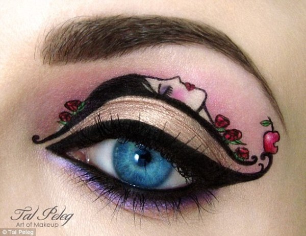 Makeup artist who paint pictures on her eyelids