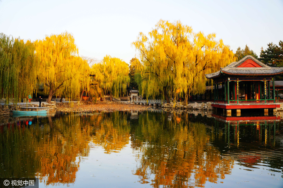 北京頤和園迎初冬 迷人景象似江南水鄉(xiāng)（組圖）