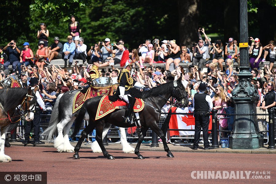 英國舉行皇家閱兵儀式 慶祝女王91歲官方生日（組圖）