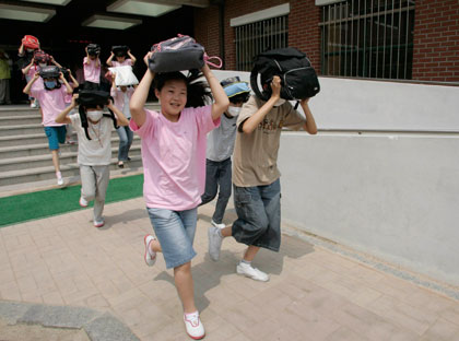 SK conducts earthquake drill