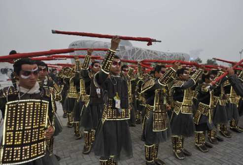 Dress rehearsal for Olympic opening ceremony