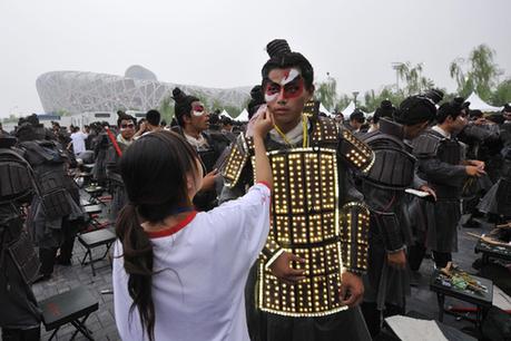 Dress rehearsal for Olympic opening ceremony