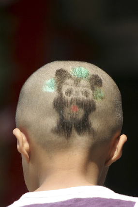 Olympic-themed haircut popular among Chinese kids