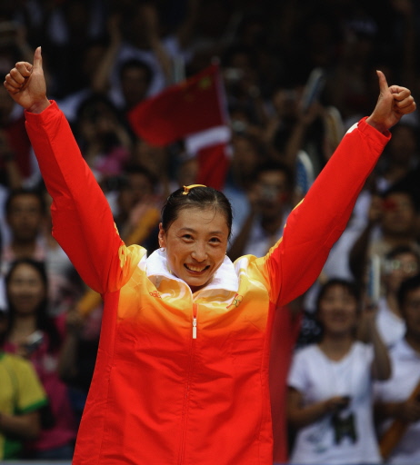 Zhang Ning won gold in the badminton women's singles