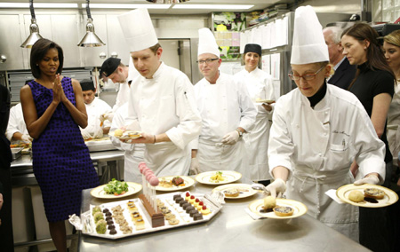 US first lady gives a dinner preview at White House