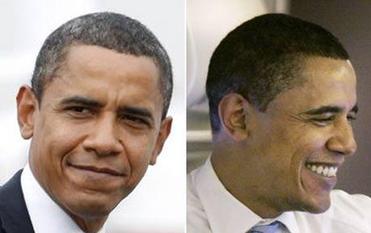 Obama's hair turns gray <BR>奧巴馬當(dāng)總統(tǒng)愁出白發(fā)