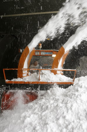 Tunnel comes out of snow stack