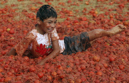 Tomato fight in Colombia