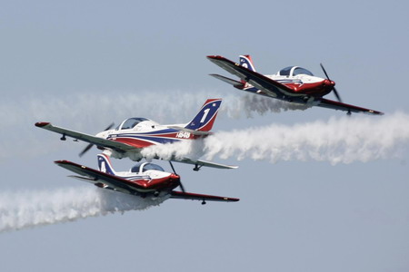 Performances during an aerial exhibition in Spain