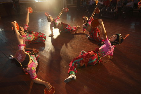 Performers rehearse ancient Qiuci dance