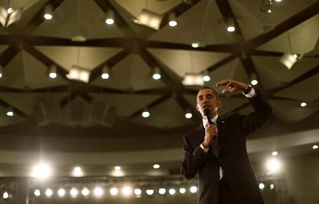 US President Barack Obama meets youth in Shanghai