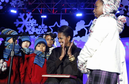 Obamas light up National Christmas Tree