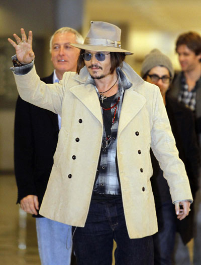 Johnny Depp promotes new movie in Tokyo