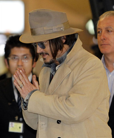 Johnny Depp promotes new movie in Tokyo