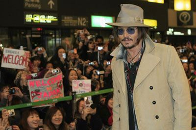 Johnny Depp promotes new movie in Tokyo