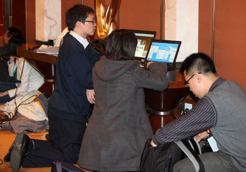 Reporters at the two sessions