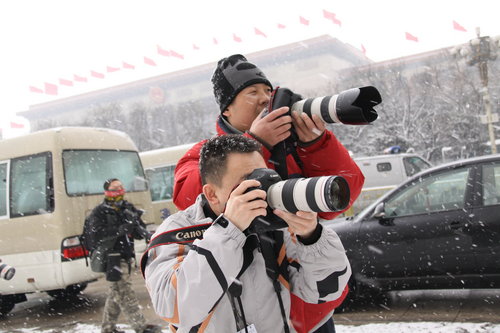 Reporters at the two sessions