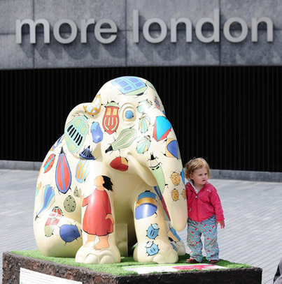 Colorful elephants on London St