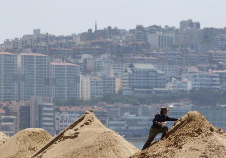 Sand sculptures for Haeundae Sand Festival in Busan