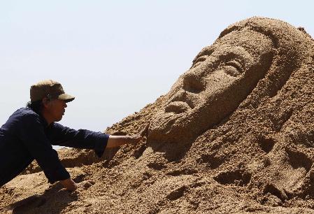 Sand sculptures for Haeundae Sand Festival in Busan