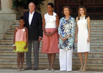 US first lady meets Spain's King