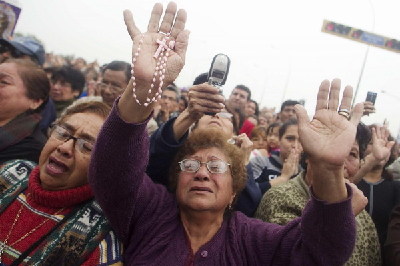 'Lord of Miracles' in procession in Peru