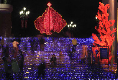 Light decoration for Christmas in Beijing