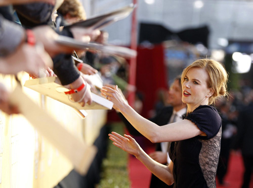 Red carpet of annual Screen Actors Guild Awards in Los Angeles