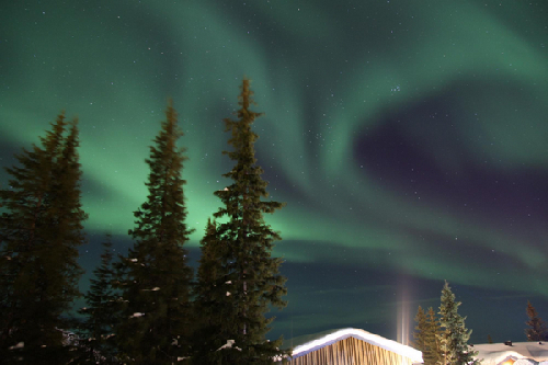 Northern lights glow above Sweden