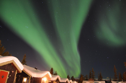 Northern lights glow above Sweden