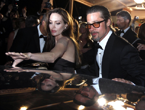 Pitt and Jolie at screening of film 'The Tree of Life' at 64th Cannes Film Festival