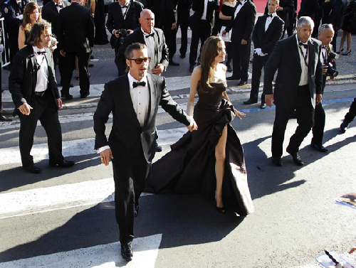 Pitt and Jolie at screening of film 'The Tree of Life' at 64th Cannes Film Festival