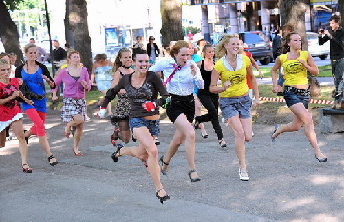 Running in heels in Estonia