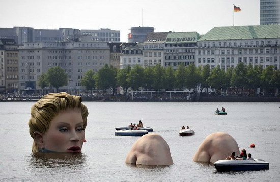 Grand mermaid in German lake