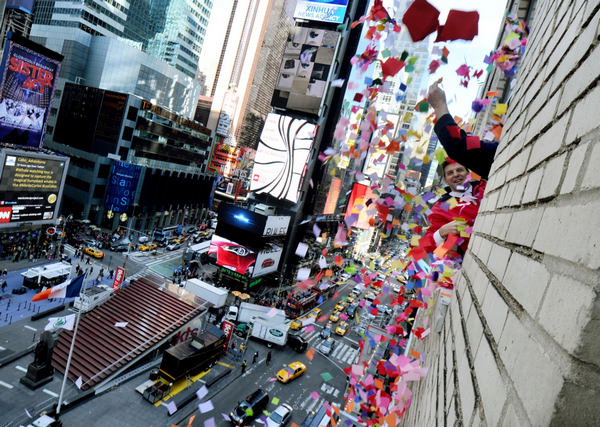 New Year's Eve Wishing Wall in New York