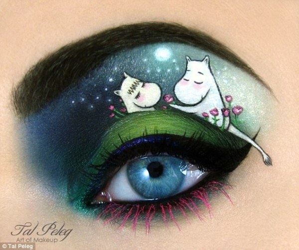 Makeup artist who paint pictures on her eyelids